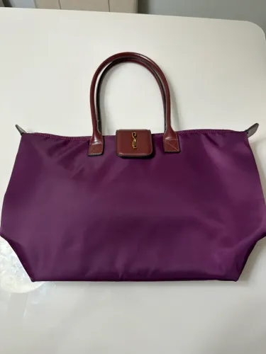 Bolsa Shopper Nylon Roxo Alça De Ombro