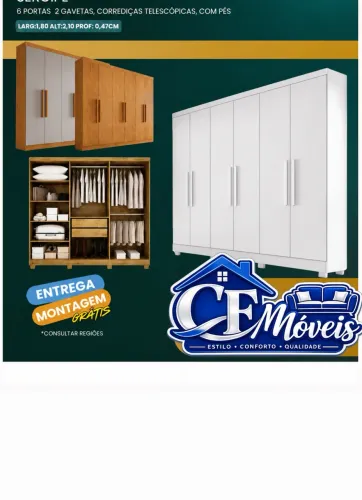 Roupeiro casal 1.80 entrega e montagem grátis