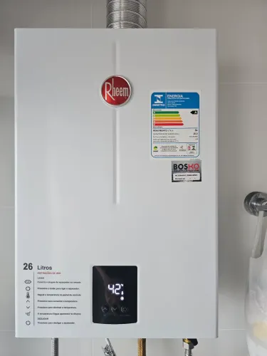 Aquecedor de Água a Gás Digital Rheem 26 Litros - 2 Meses de Uso