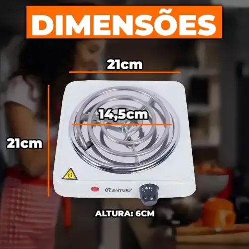 Fogão Elétrico Portátil Century 1000W 127V