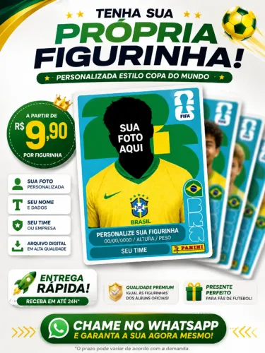 ? SUA FIGURINHA PERSONALIZADA ESTILO COPA DO MUNDO ?