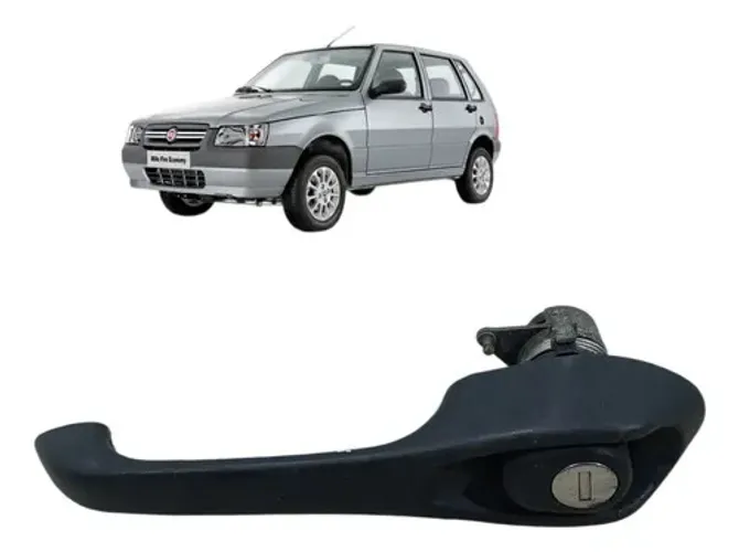 Macaneta Externa Dianteira Esquerda Chave Miolo Fiat Uno 95 Preto Dianteira