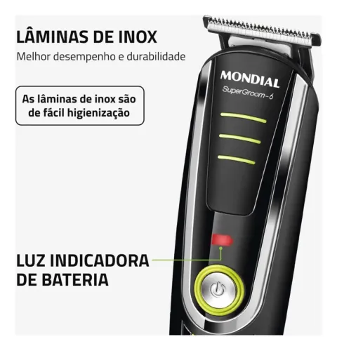 Aparador de Pelos Super Groom 06, Mondial 6W BG-04