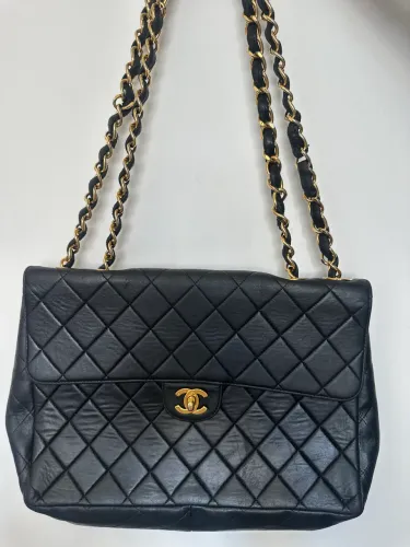 Bolsa Chanel Original Vintage Preta Matelassê com Certificado