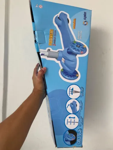 *Patinete 3 Rodas com Luzes Dobrável Azul Claro