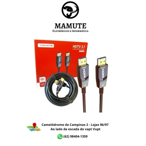 Cabo Hdmi Óptico 2.1 Ativo Fibra 30M 8K 60/144HZ TV Monitor