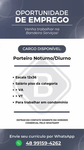 Oportunidade de emprego- porteiro