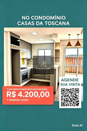 LOCAÇÃO NO CASAS DA TOSCANA | 3 DORMITÓRIOS | ÁREA GOURMET