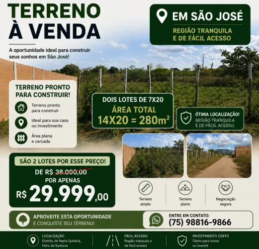 Vendo lotes em São José