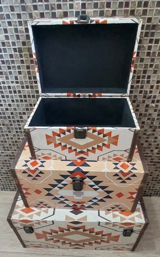 Baú kit com 3 medidas no anúncio