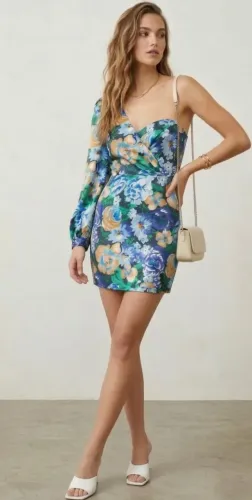 vestido estampado floral zara ombro só