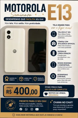 Vendo Celular Motorola E13 seminovo