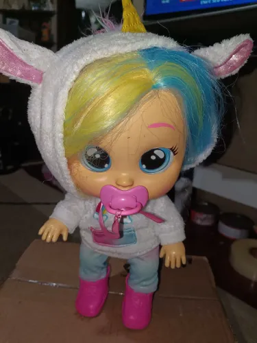 Boneca Cry Babies Fantasy Dreamy Multikids Unicórnio 