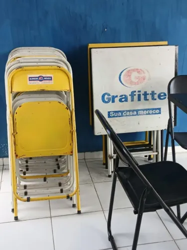 CONJUNTOS MESAS E CADEIRAS DOBRÁVEIS AÇO