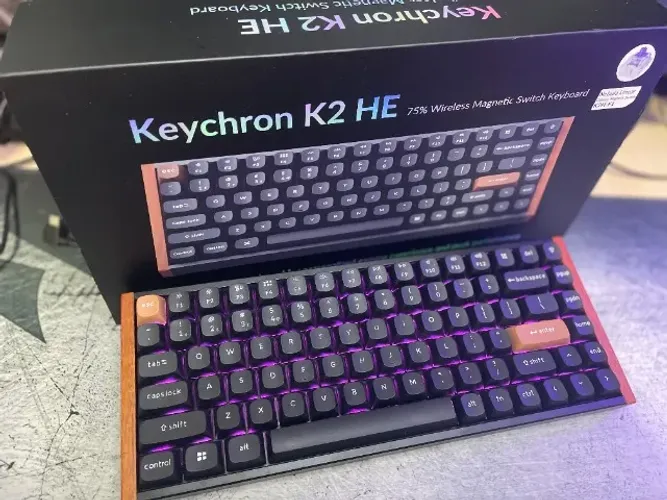 Teclado Mecânico Keychron K2 HE Special Edition - Wireless, Switch Magnético Nebula