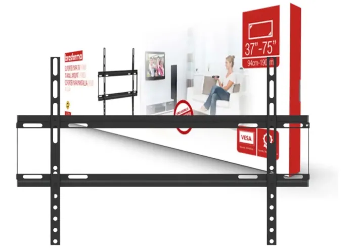 Suporte De Tv Slim Fixo Sbrp604 Preto 37-75'' Brasforma