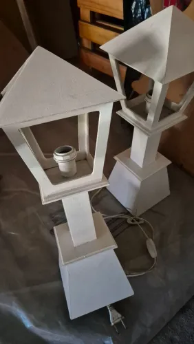 Par de Luminárias de Mesa MDF Retrô (Ideal para Festas/Decoração)