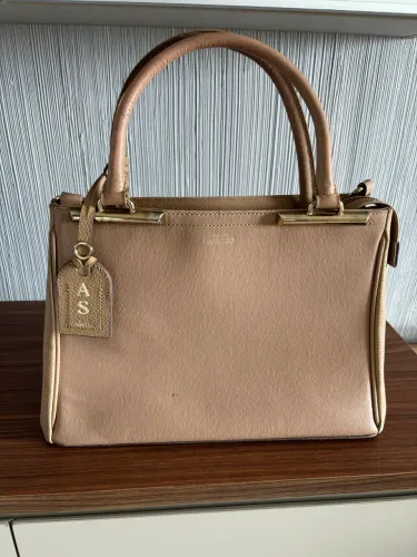 Bolsa Couro Tote Auguri Arezzo Nude USADA