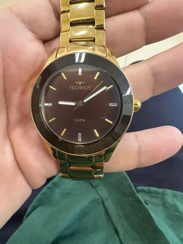 Relógio Dourado Technos Unissex
