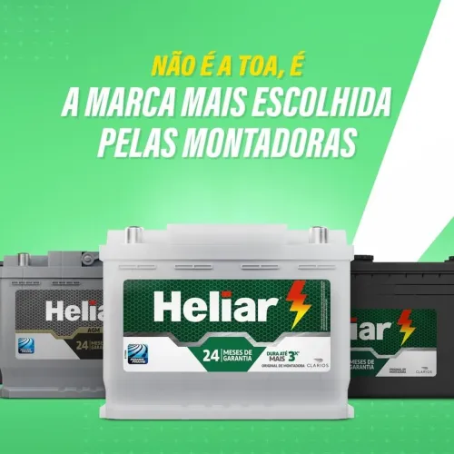 Bateria de carro Heliar 60Ah garantia 24 meses