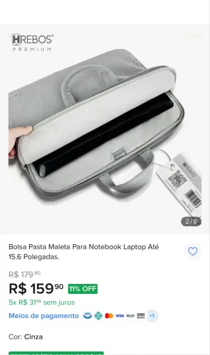 Bolsa Pasta Maleta Para Notebook Laptop Até 15.6 Polegadas.