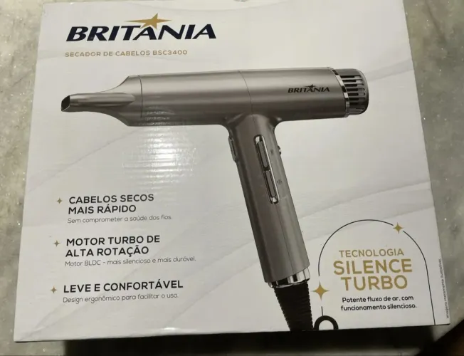 LACRADO - Secador de Cabelos Britânia Mais Silencioso 1600W BSC3400 220V
