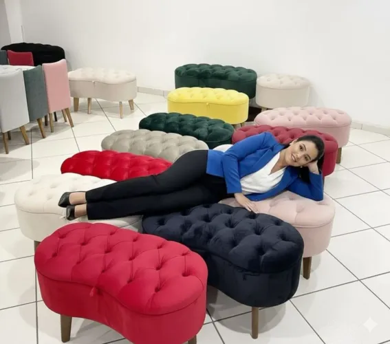 Puff decorativo 2 lugares
