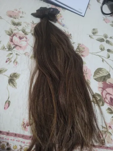 Mega hair cabelo brasileiro do Sul. Castanho iluminado. Pontas cheias
