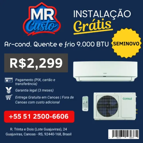 Ar-Condicionado Q/F Consul 9.000 BTU INVERTER | Revisada, Testada com Garantia | MR Custo
