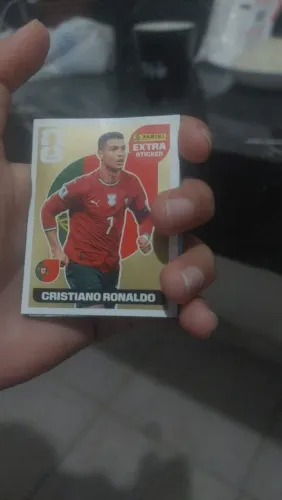 Figurinha extra sticker Gold do cristiano Ronaldo