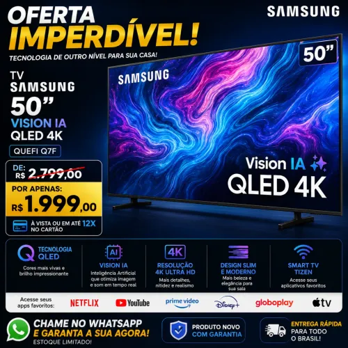 Smart TV Samsung 50? Vision AI QLED 4K (QEFI Q7F)