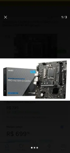 Placa mãe MSI Pro H610M G Ddr4