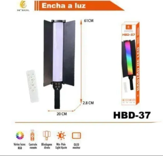 Bastão de led profissional h'sul hbd-37