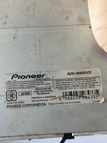 DVD Retratil pioneer AVH-3880 funcionando normalmente 