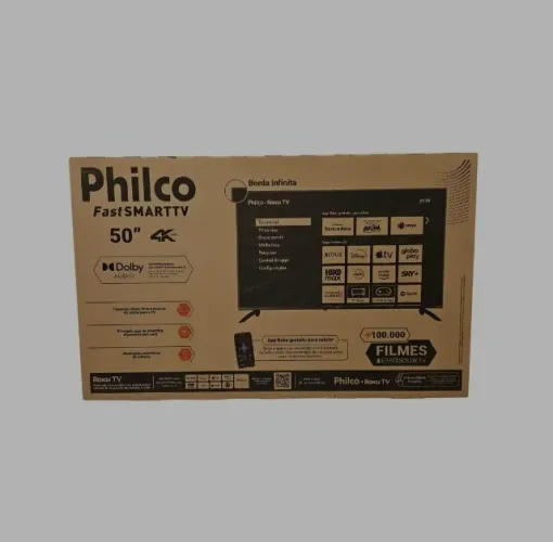 VENDO TV PHILCO 50" 4K UHD ROKU NOVA E LACRADA - MODELO MAIS COMPLETO