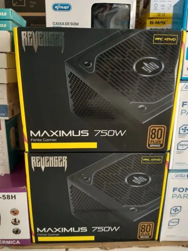 Fonte Gamer Revenger Maximus 750W 80 Plus Bronze PFC Ativo (FO-MAX03) ? Nova Lacrada