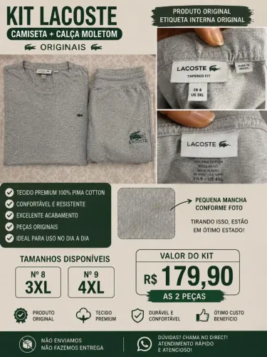 Kit Camiseta + Calça Moletom Masculino Tamanho Grande 3XL e 4XL