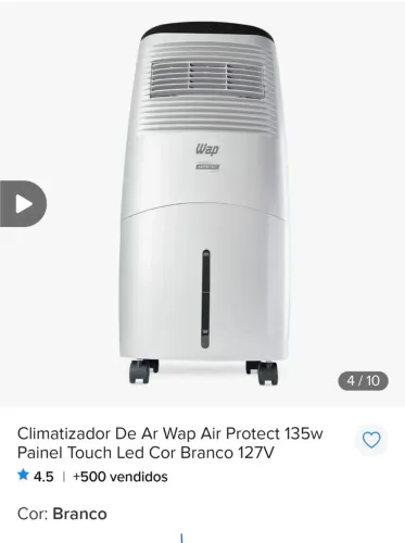 CLIMATIZADOR DE AR PROTECT CLW01FI - WAP - 220V - BRANCO (Produto NOVO - POLISHOP)
