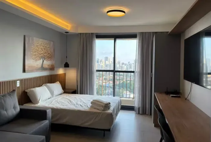 Studio p/ Alugar ou Comprar. Novo, 25m², varanda, Lazer completo, melhor bairro de SP- Vil