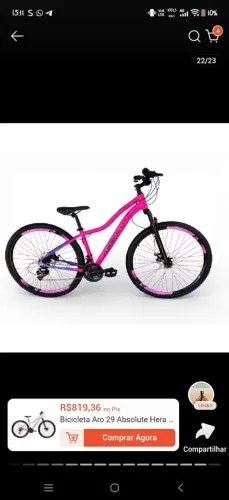 Bicicleta aro 29 feminina