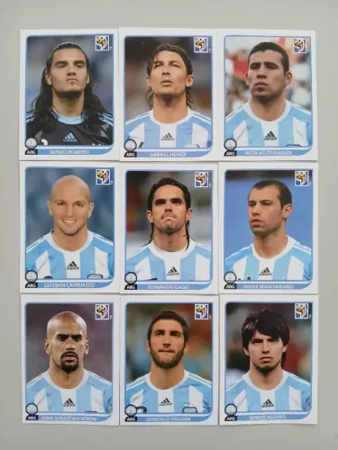 Copa Do Mundo 2010 Kit Com 9 Figurinhas Da Argentina