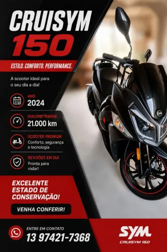 ? Scooter Dafra Cruisym 150 2024 | 21 mil km | Pronta pra rodar
