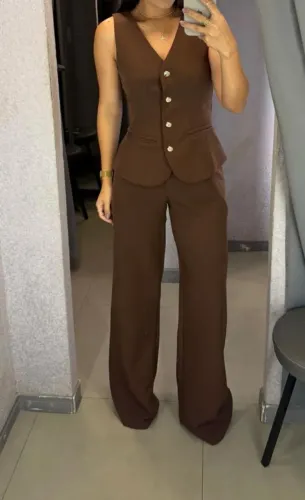 Conjunto de Alfaiataria Marrom Novo