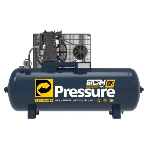 COMPRESSOR DE AR 20 PES 250L STORM 20PCM 175PSI TRIFASICO 380V IP21 - PRESSURE