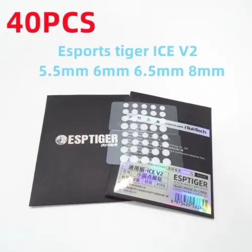 [Novo] Feets Para Mouse Universal Esports ESP Tiger Ice V2 Dots, PTFE, 40 Unidades, Gamer