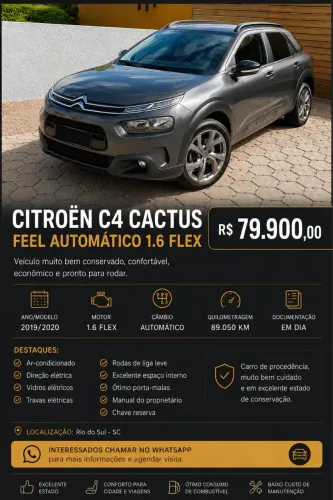 Citroen C4 Cactus Feel 1.6 16V Flex Aut. 2020