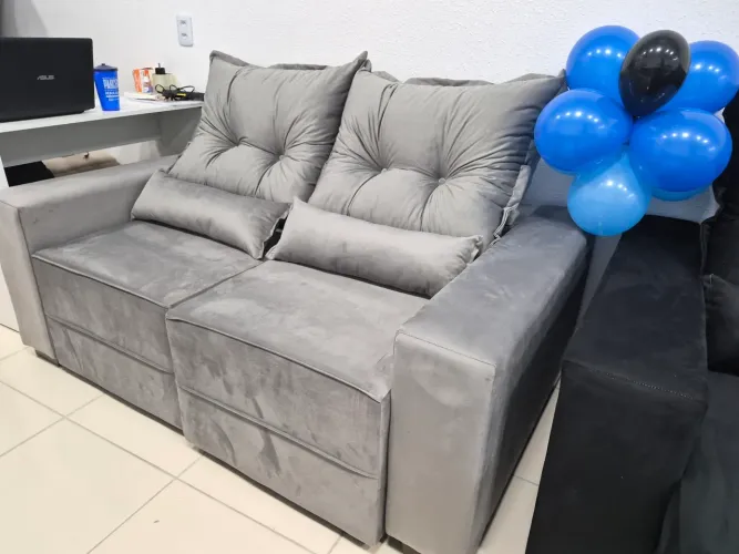Sofá retrátil e reclinável Entrega grátis hoje
