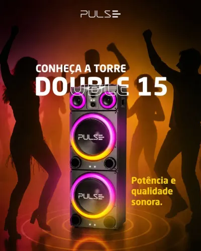 Torre de Som Pulse 3500W RMS | Potência, Graves Fortes e LED | Excelente Estado