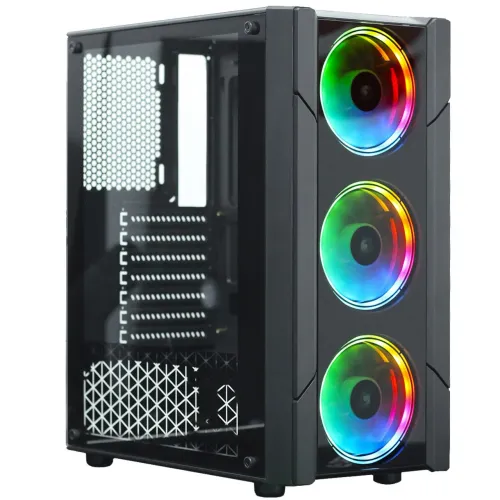 Gabinete Superframe Bastion Mid Tower com 3 fans rgb