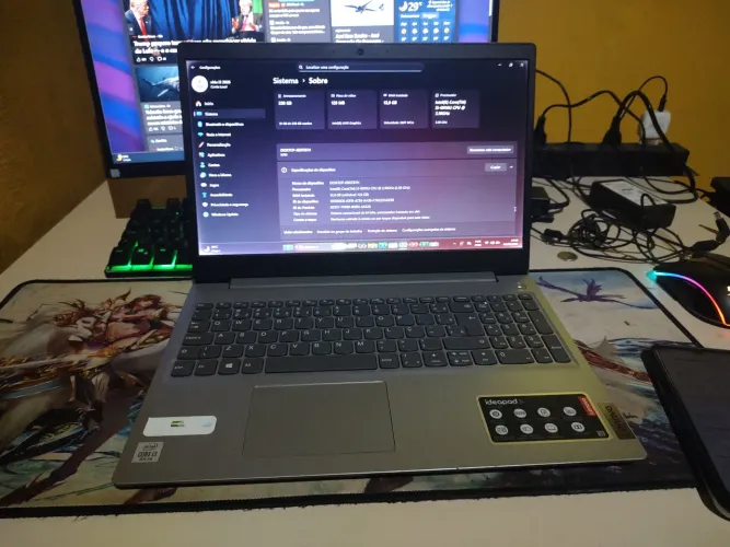Notebook Lenovo i3 10110u + 12 GB memória ddr 4+ vme 256 falar *11 ou *32